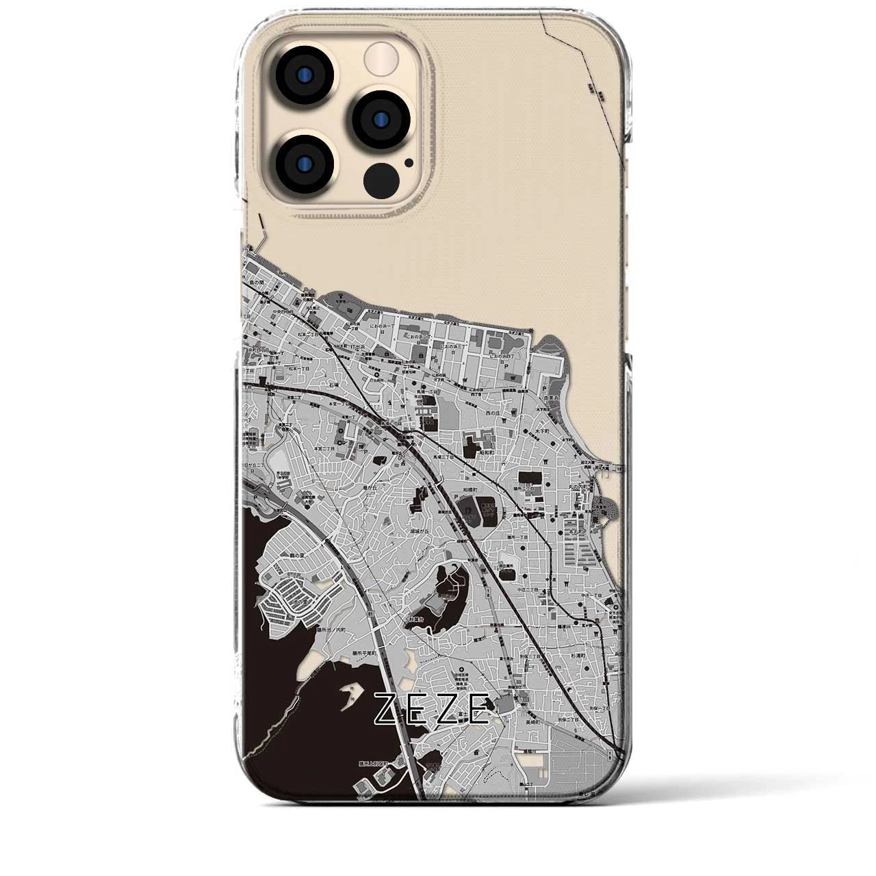 【膳所(滋賀県)】地図柄iPhoneケース(クリアタイプ)