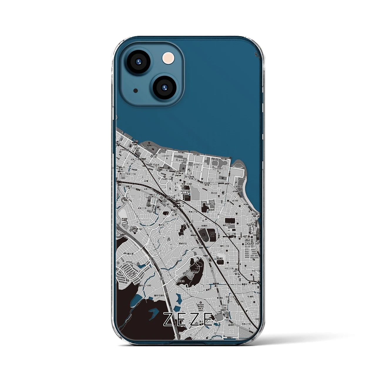 【膳所(滋賀県)】地図柄iPhoneケース(クリアタイプ)