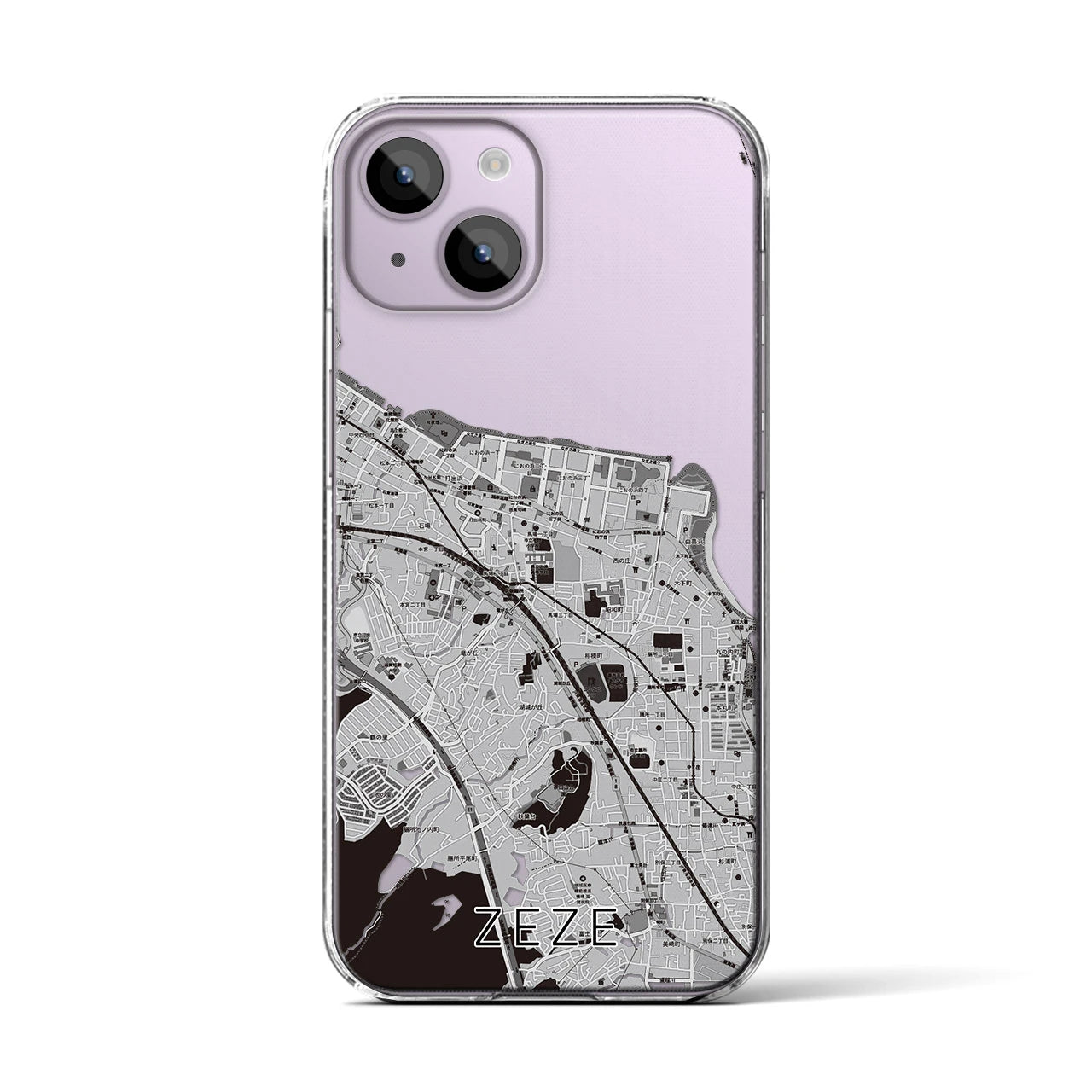 【膳所(滋賀県)】地図柄iPhoneケース(クリアタイプ)