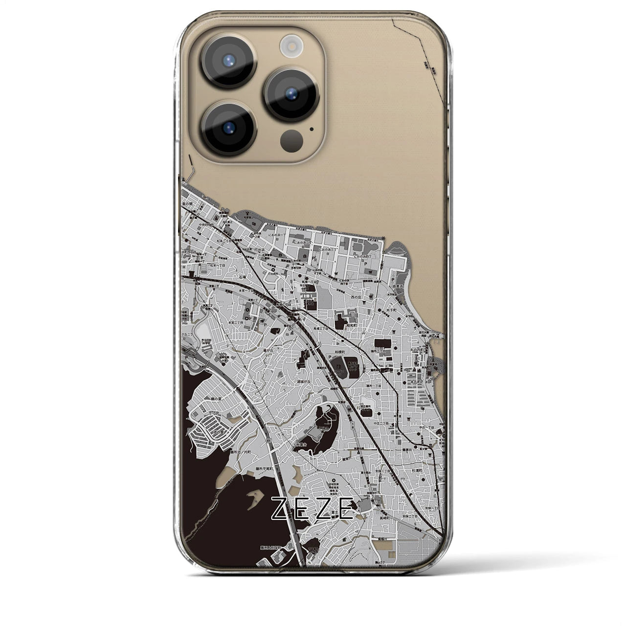 【膳所(滋賀県)】地図柄iPhoneケース(クリアタイプ)