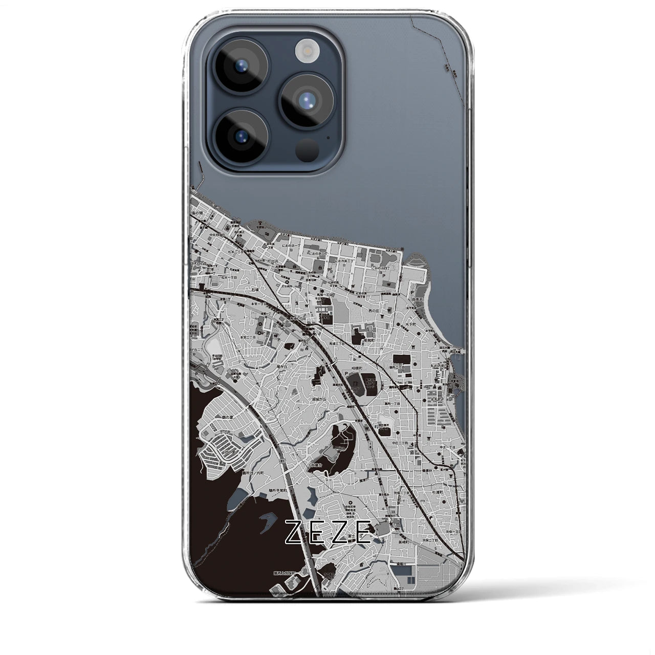 【膳所(滋賀県)】地図柄iPhoneケース(クリアタイプ)