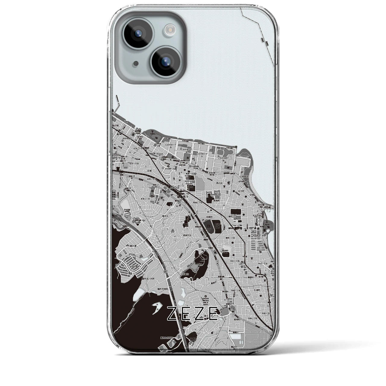 【膳所(滋賀県)】地図柄iPhoneケース(クリアタイプ)