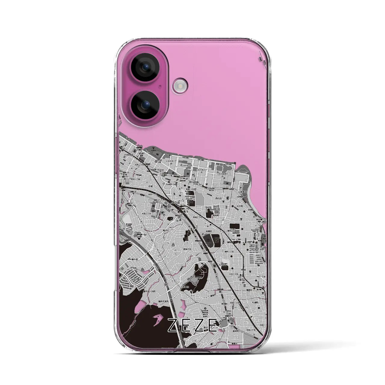 【膳所(滋賀県)】地図柄iPhoneケース(クリアタイプ)