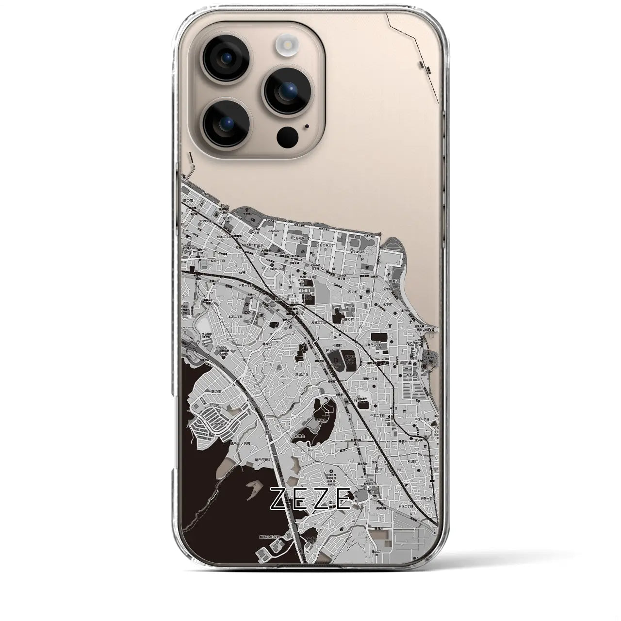 【膳所(滋賀県)】地図柄iPhoneケース(クリアタイプ)