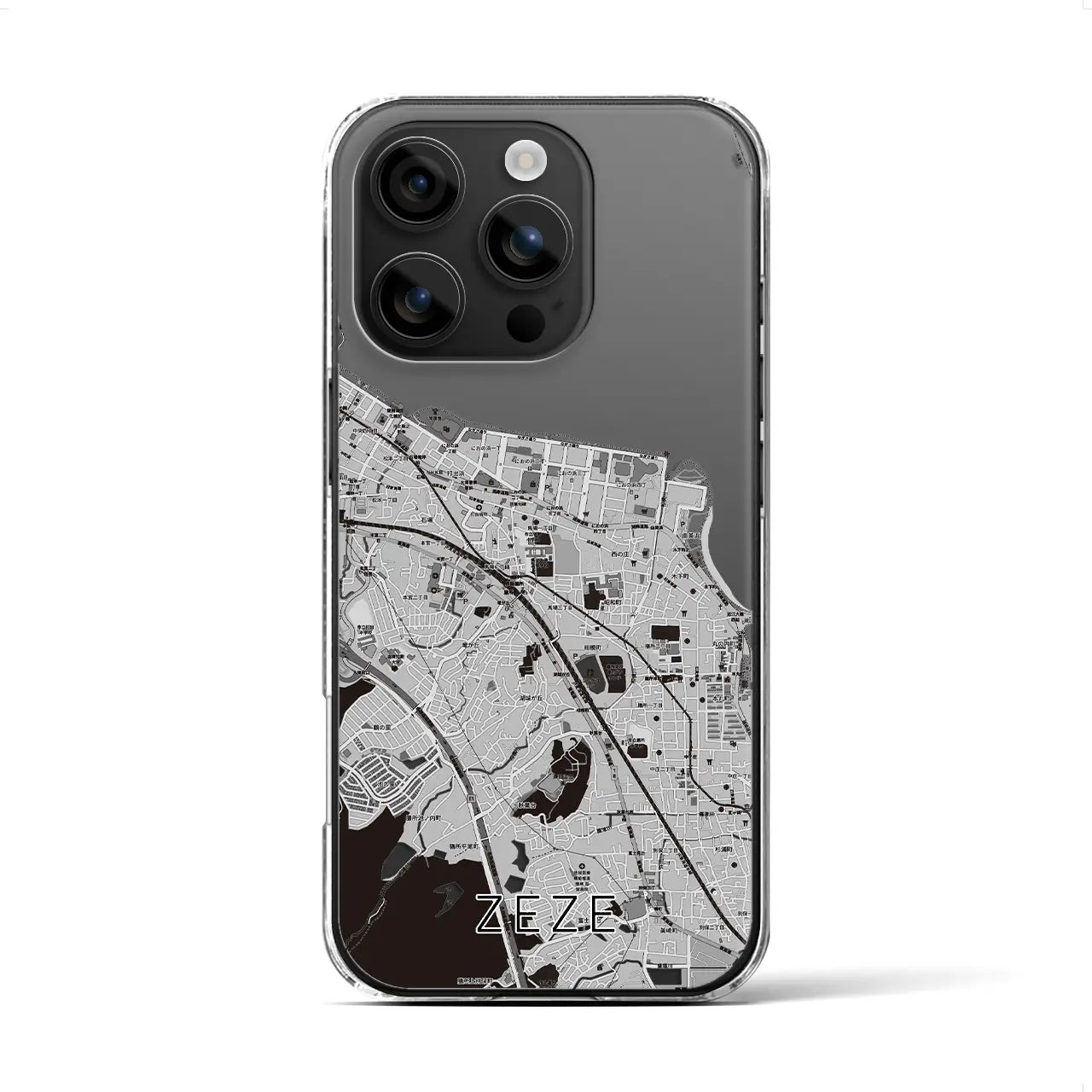 【膳所(滋賀県)】地図柄iPhoneケース(クリアタイプ)