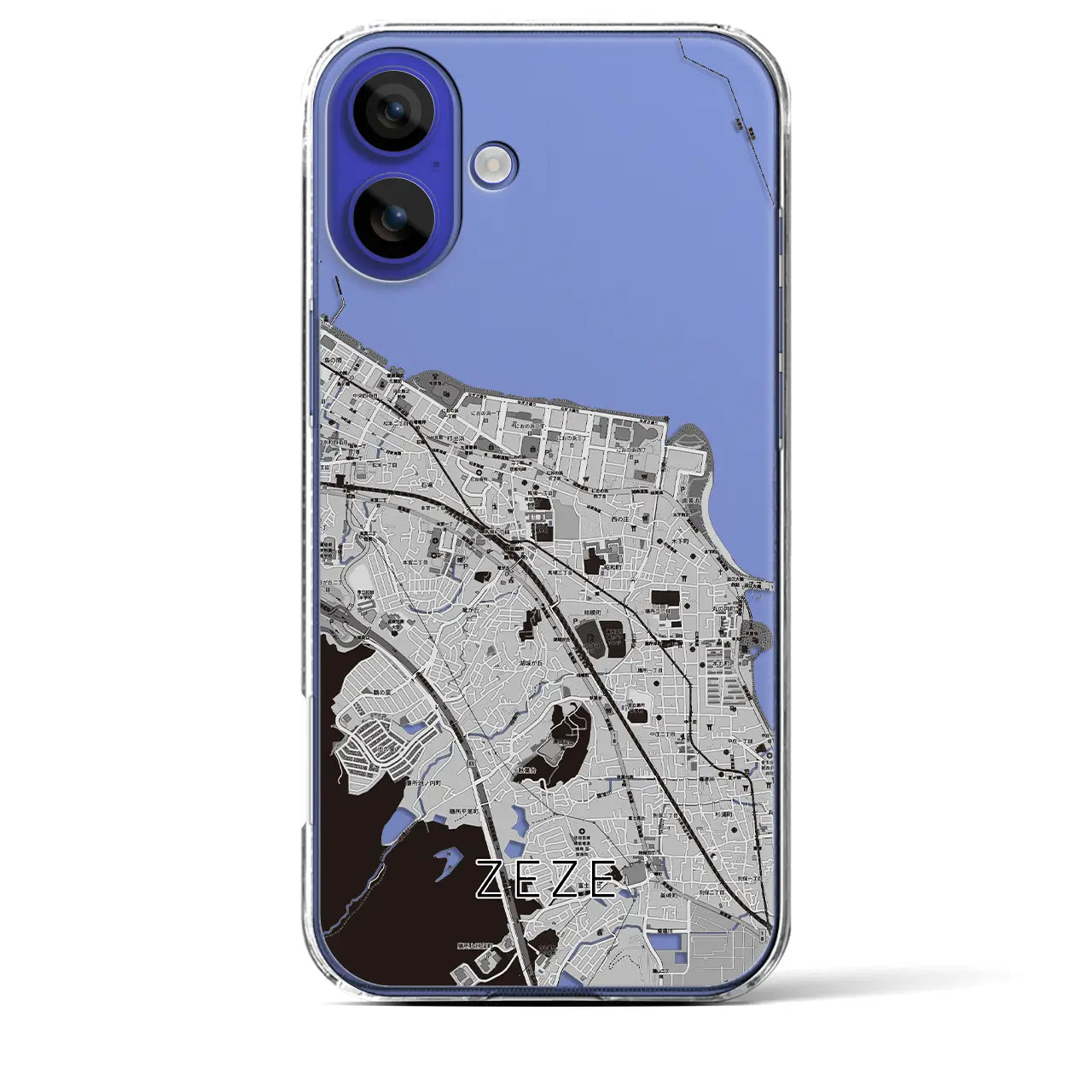 【膳所(滋賀県)】地図柄iPhoneケース(クリアタイプ)