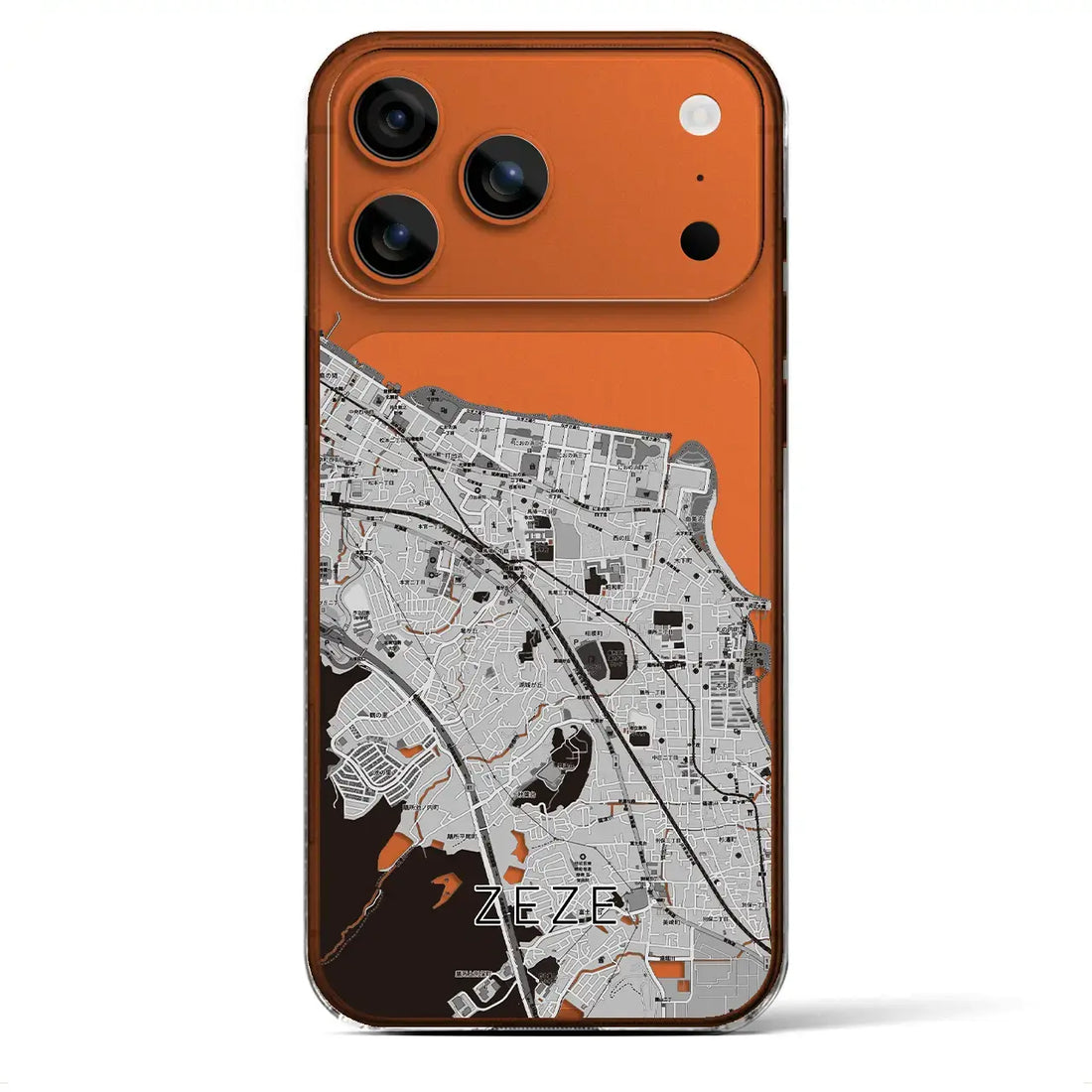 【膳所(滋賀県)】地図柄iPhoneケース(クリアタイプ)