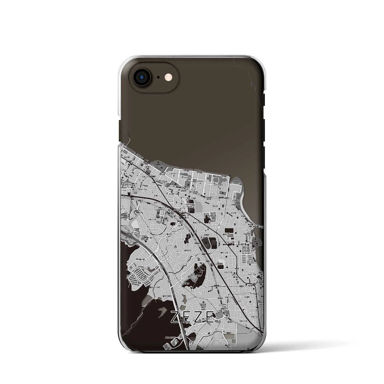 【膳所(滋賀県)】地図柄iPhoneケース(クリアタイプ)