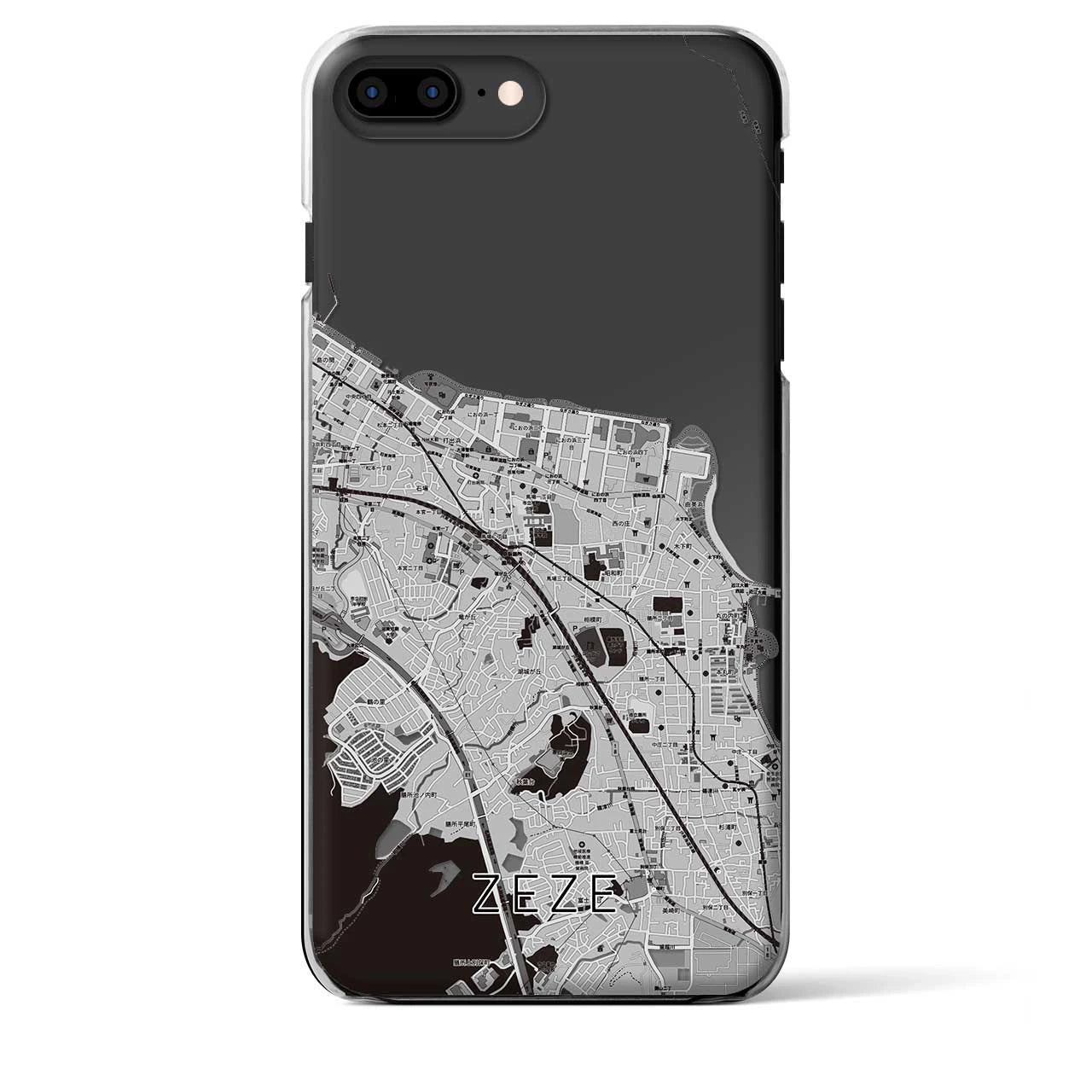 【膳所(滋賀県)】地図柄iPhoneケース(クリアタイプ)