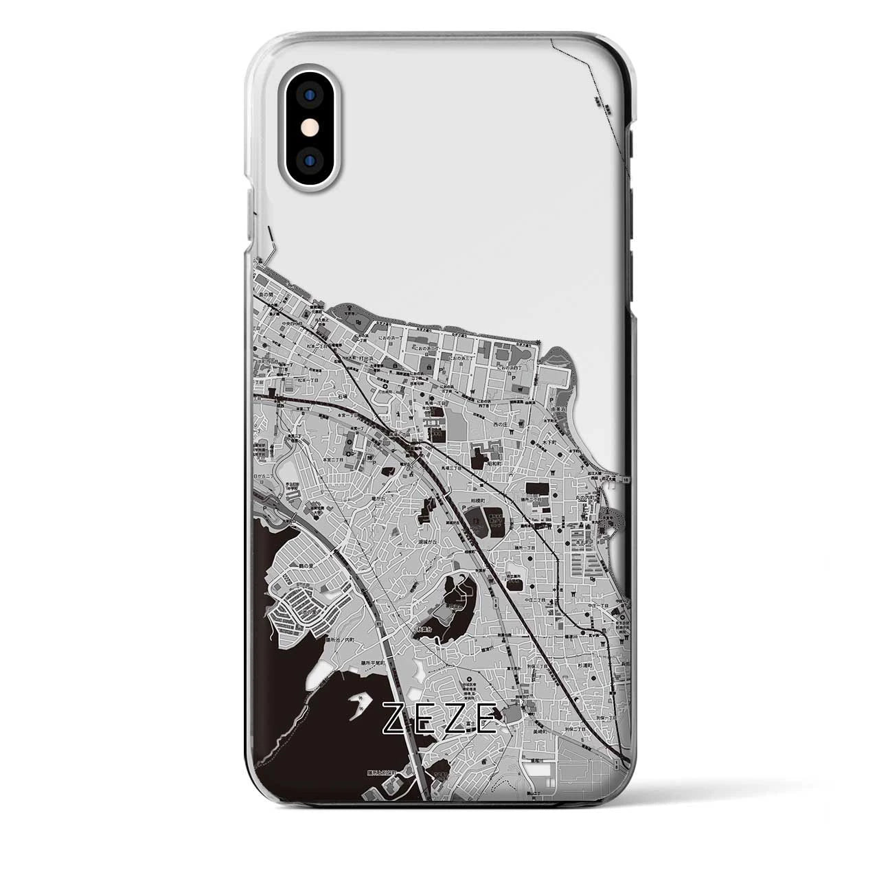 【膳所(滋賀県)】地図柄iPhoneケース(クリアタイプ)