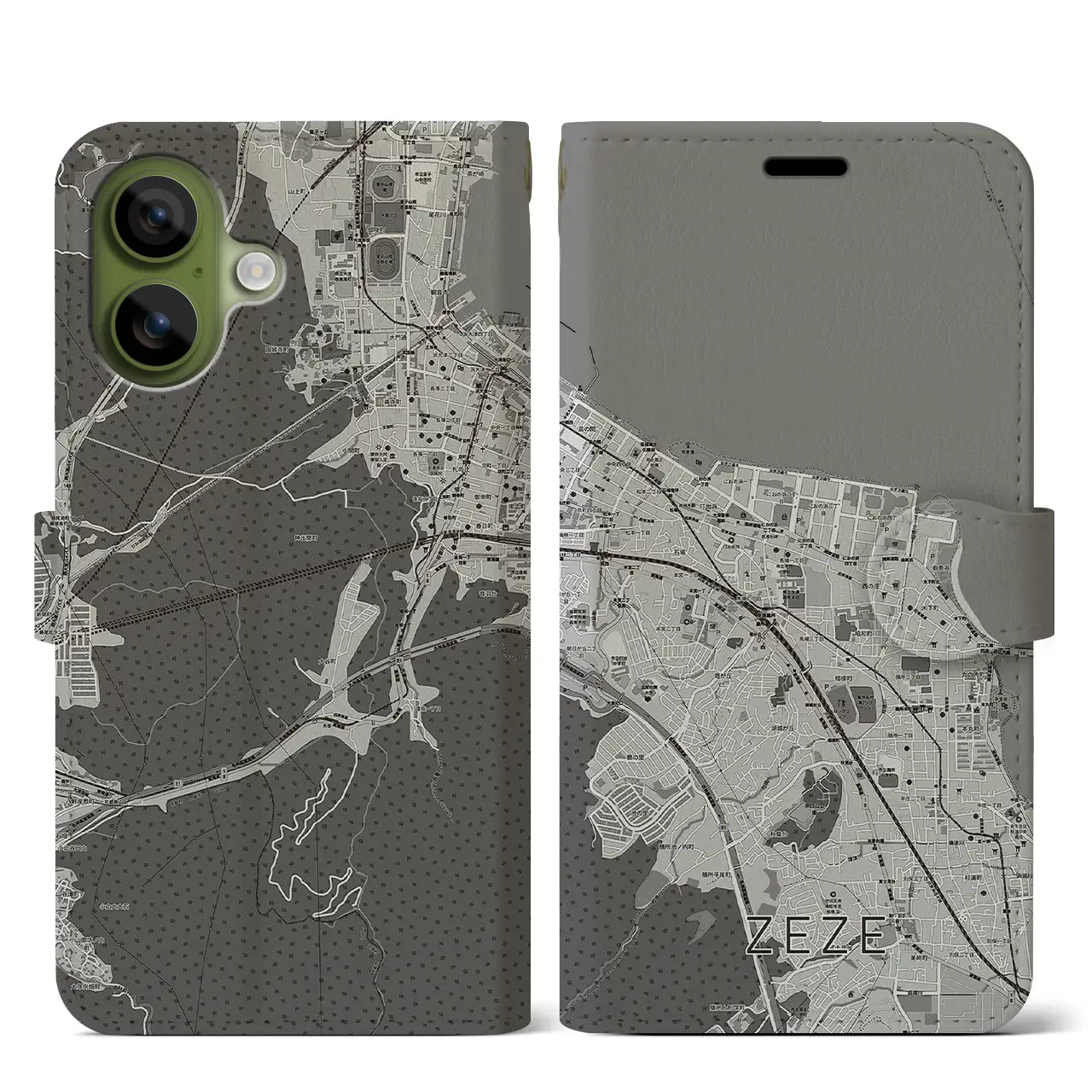 【膳所(滋賀県)】地図柄iPhoneケース(手帳タイプ)