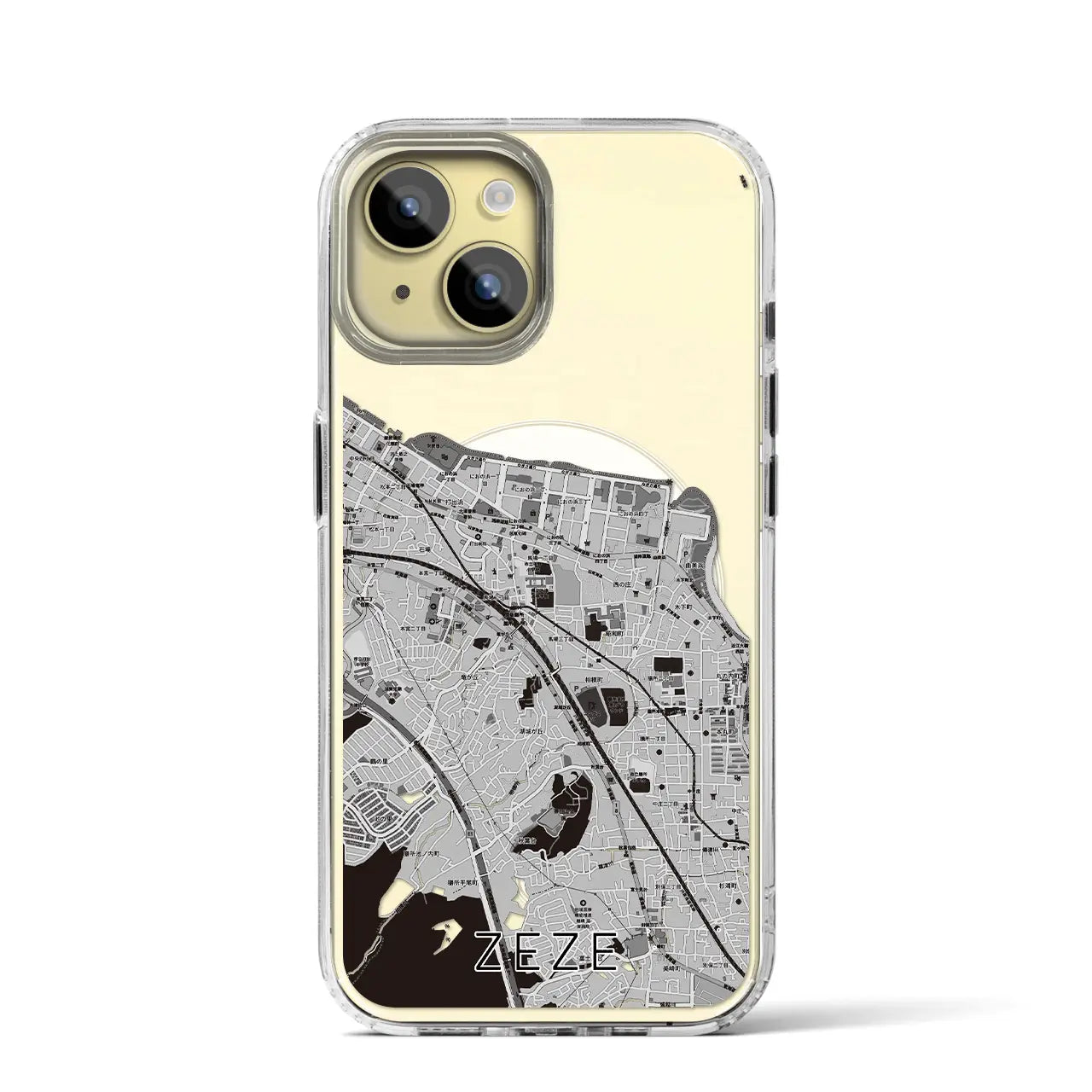【膳所(滋賀県)】地図柄iPhoneケース(MagSafeタイプ)