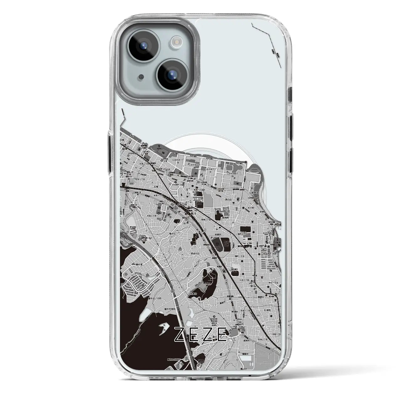 【膳所(滋賀県)】地図柄iPhoneケース(MagSafeタイプ)