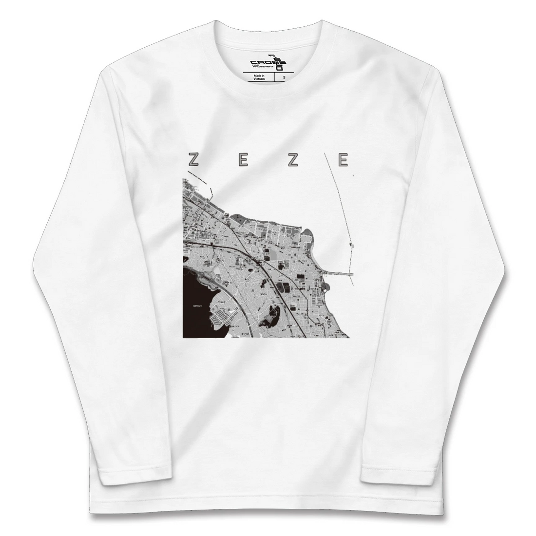 【膳所(滋賀県)】地図柄ロングスリーブTシャツ