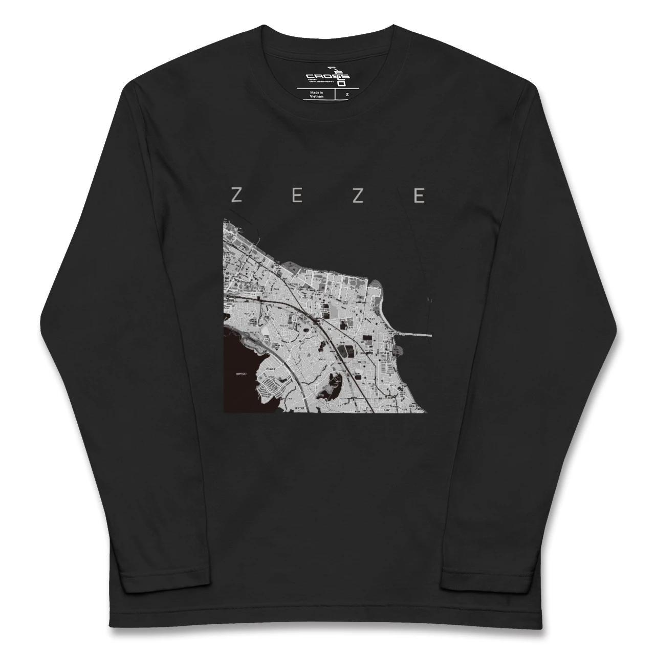 【膳所(滋賀県)】地図柄ロングスリーブTシャツ