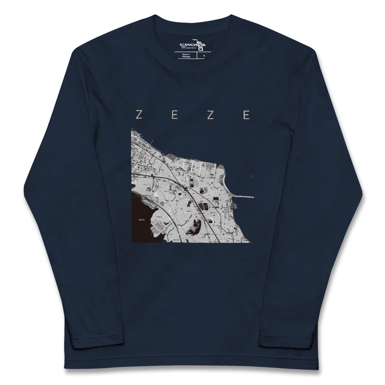 【膳所(滋賀県)】地図柄ロングスリーブTシャツ