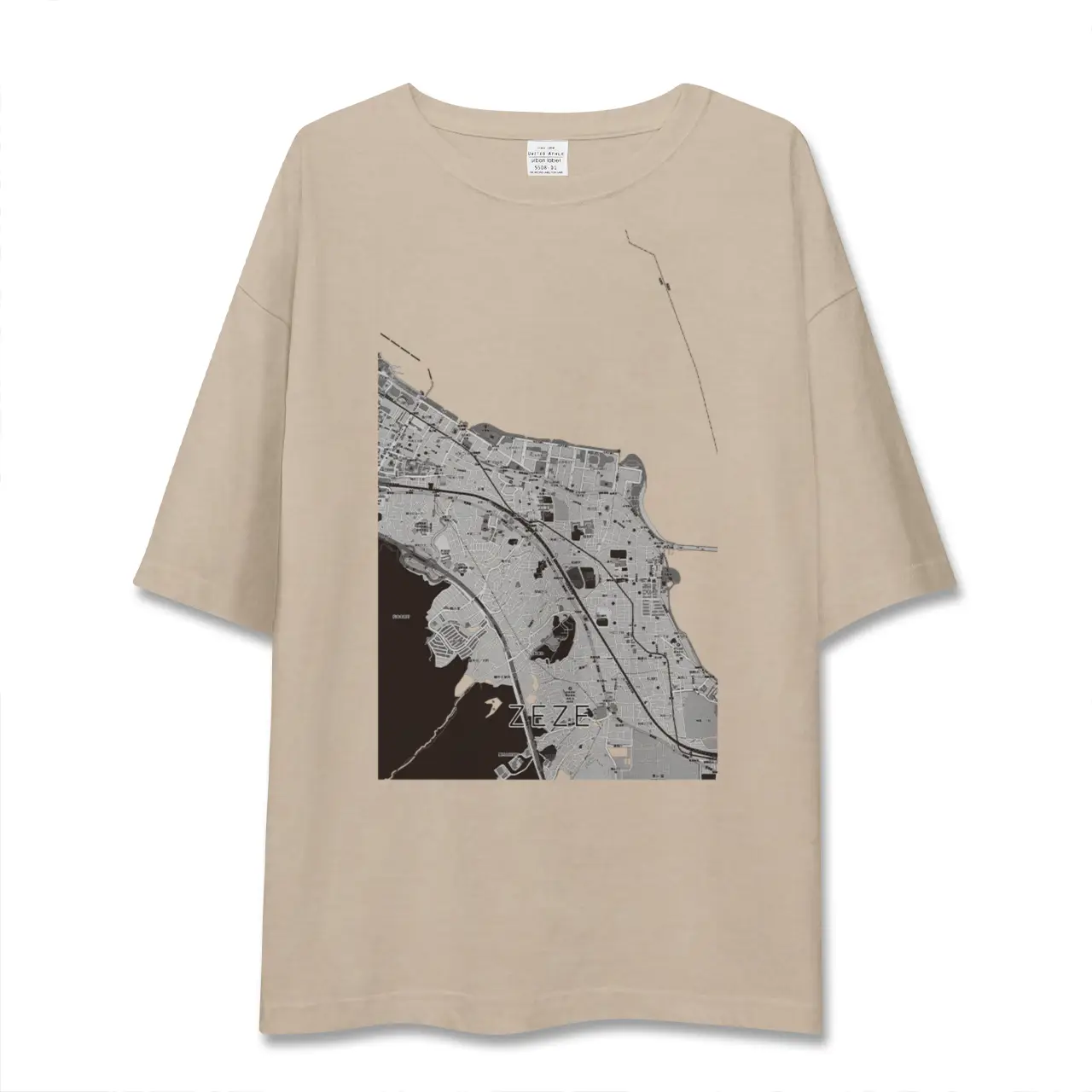 【膳所(滋賀県)】地図柄ビッグシルエットTシャツ