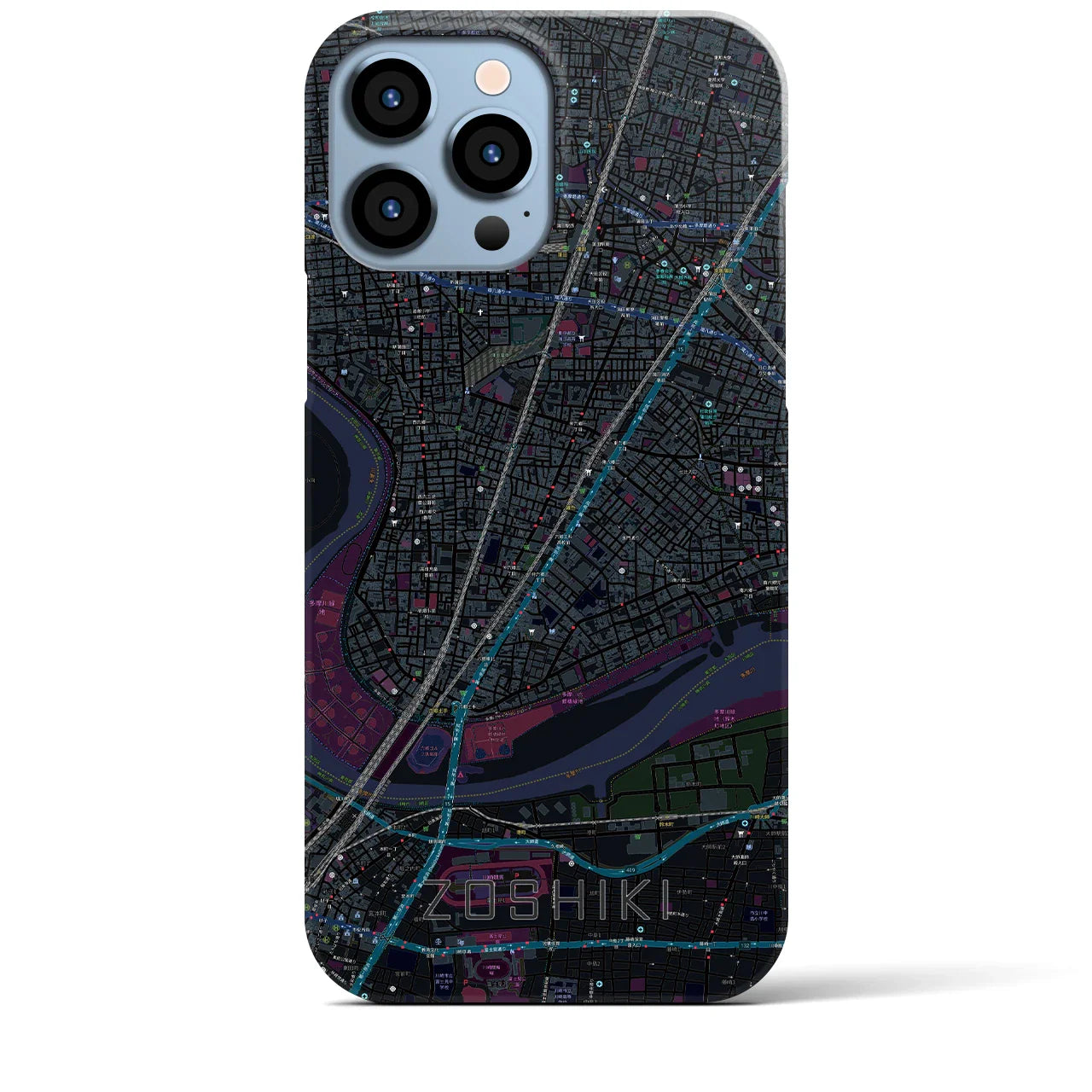 【雑色(東京都)】地図柄iPhoneケース(バックカバータイプ)