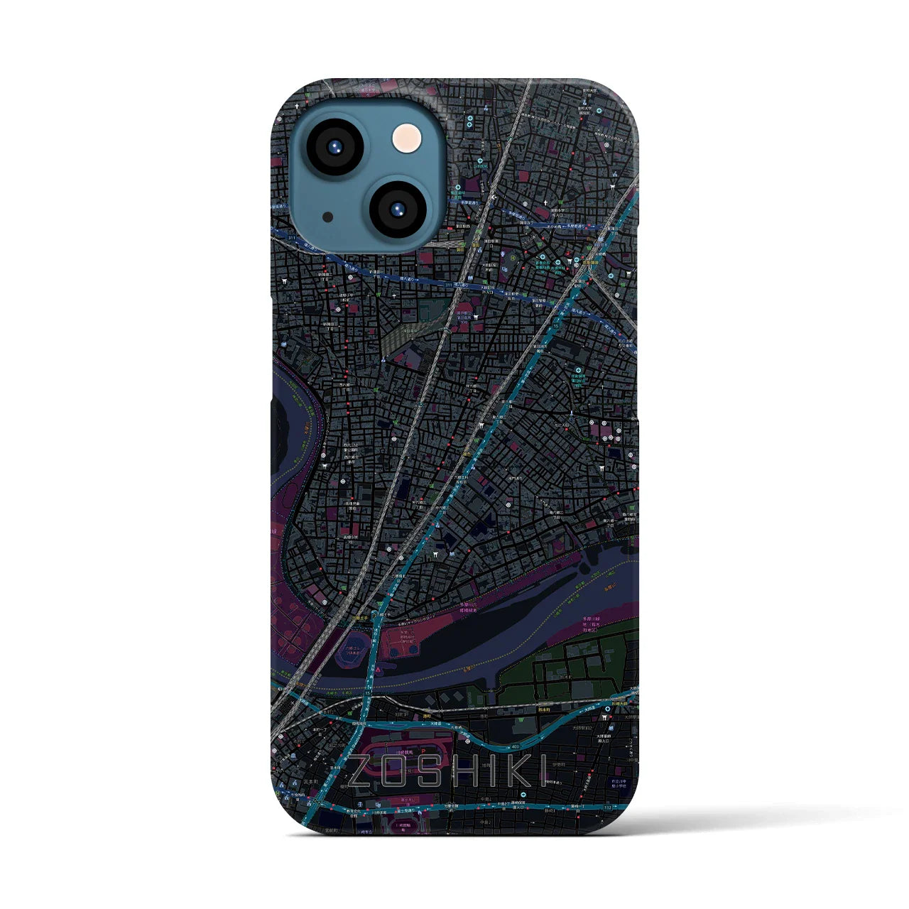 【雑色(東京都)】地図柄iPhoneケース(バックカバータイプ)