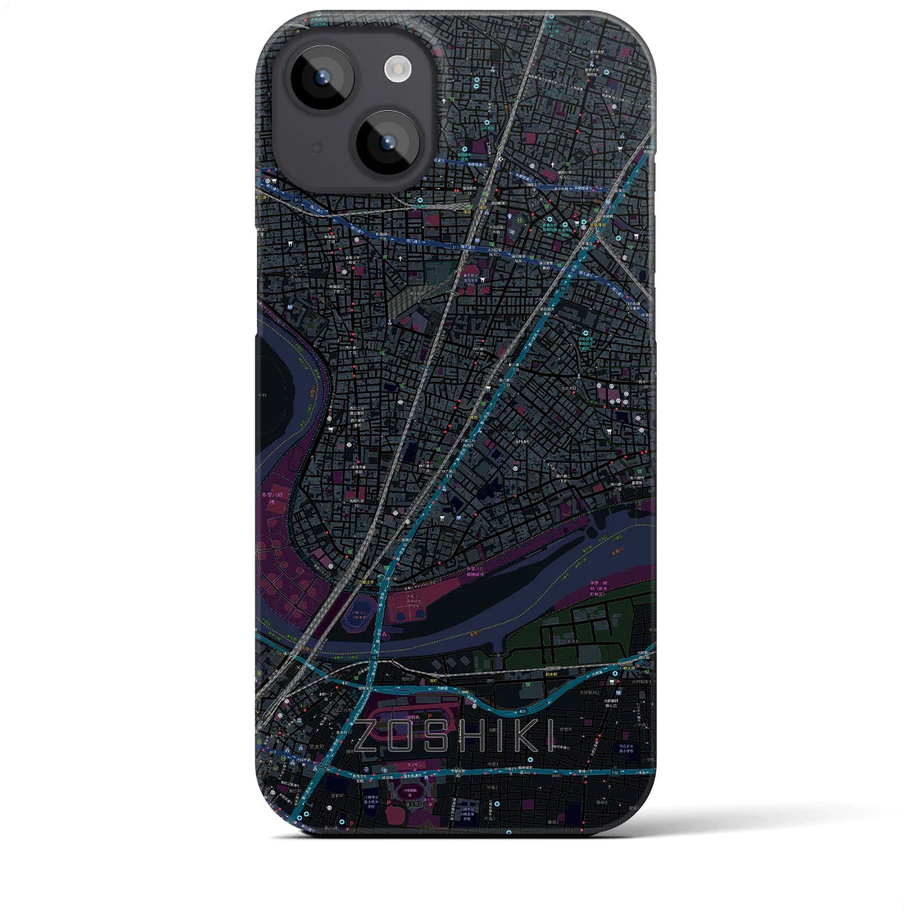【雑色(東京都)】地図柄iPhoneケース(バックカバータイプ)