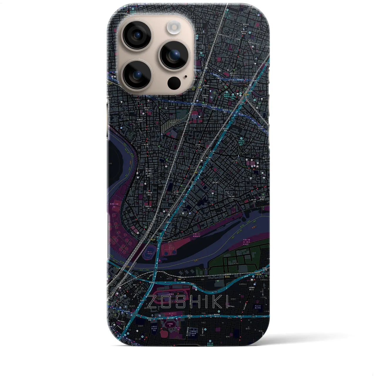【雑色(東京都)】地図柄iPhoneケース(バックカバータイプ)