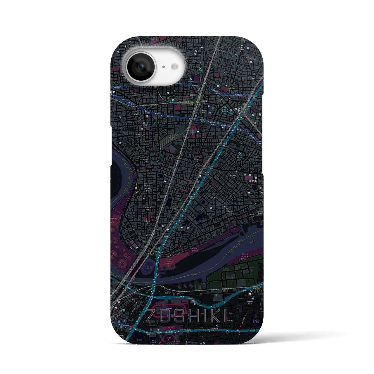 【雑色(東京都)】地図柄iPhoneケース(バックカバータイプ)