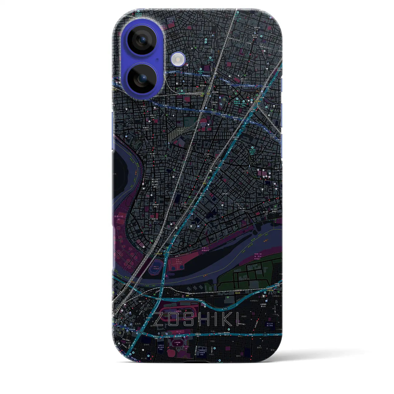 【雑色(東京都)】地図柄iPhoneケース(バックカバータイプ)