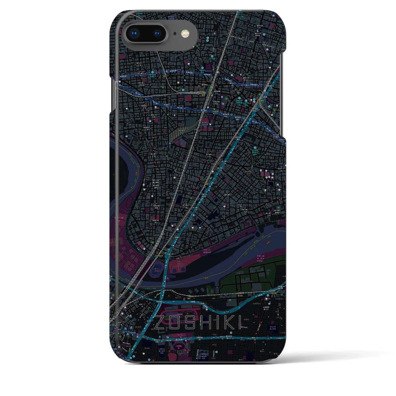 【雑色(東京都)】地図柄iPhoneケース(バックカバータイプ)