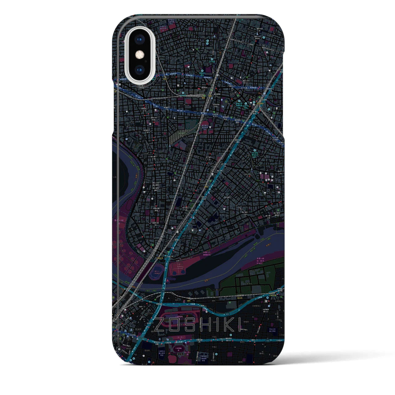 【雑色(東京都)】地図柄iPhoneケース(バックカバータイプ)