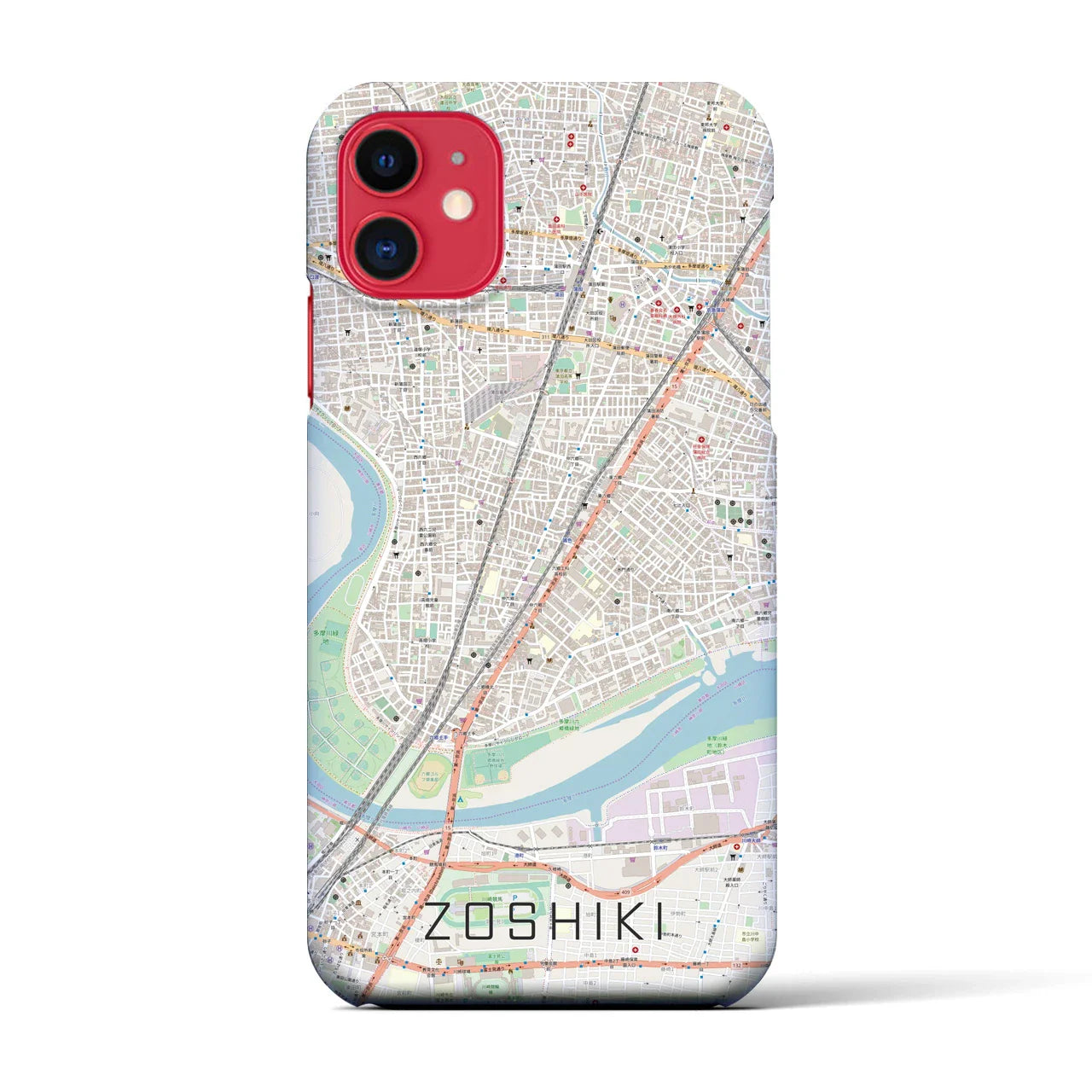 【雑色(東京都)】地図柄iPhoneケース(バックカバータイプ)