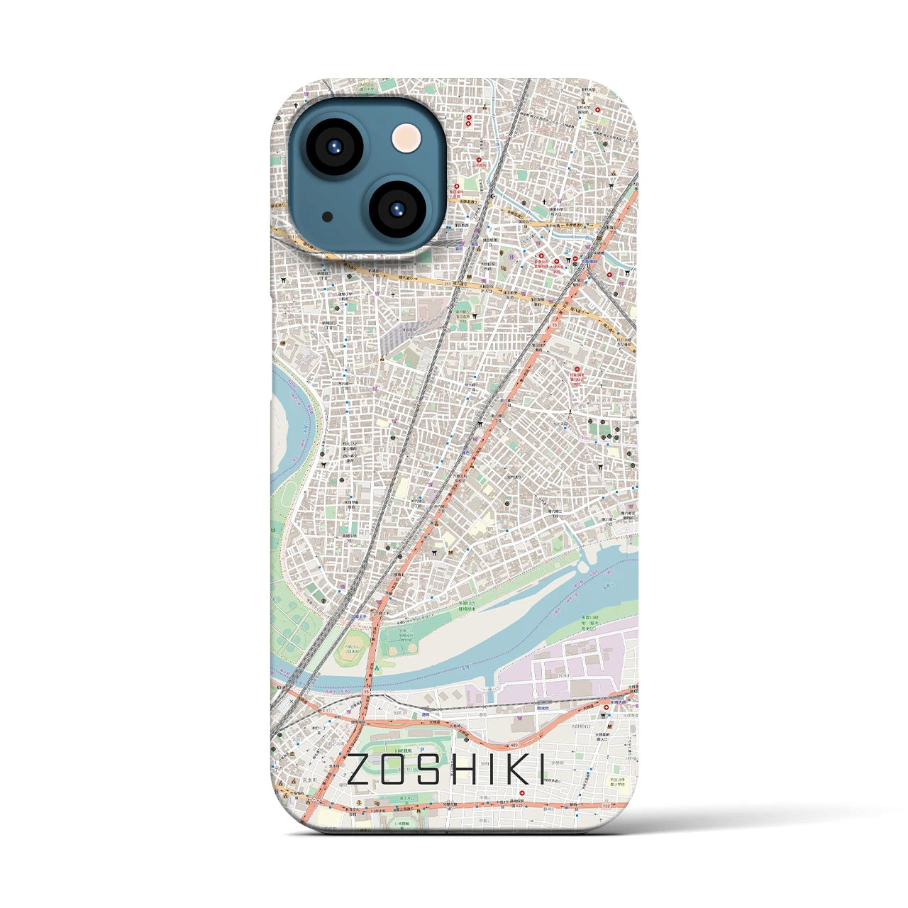 【雑色(東京都)】地図柄iPhoneケース(バックカバータイプ)