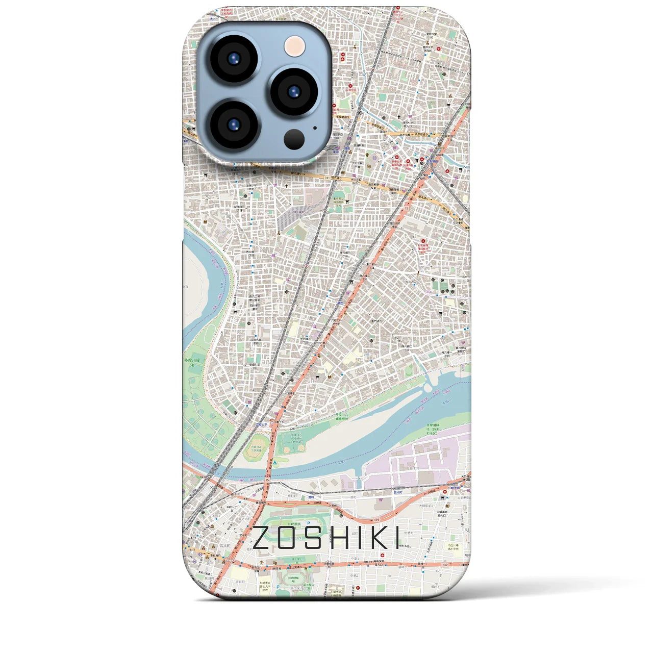 【雑色(東京都)】地図柄iPhoneケース(バックカバータイプ)