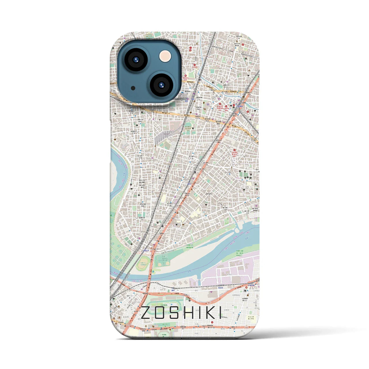 【雑色(東京都)】地図柄iPhoneケース(バックカバータイプ)