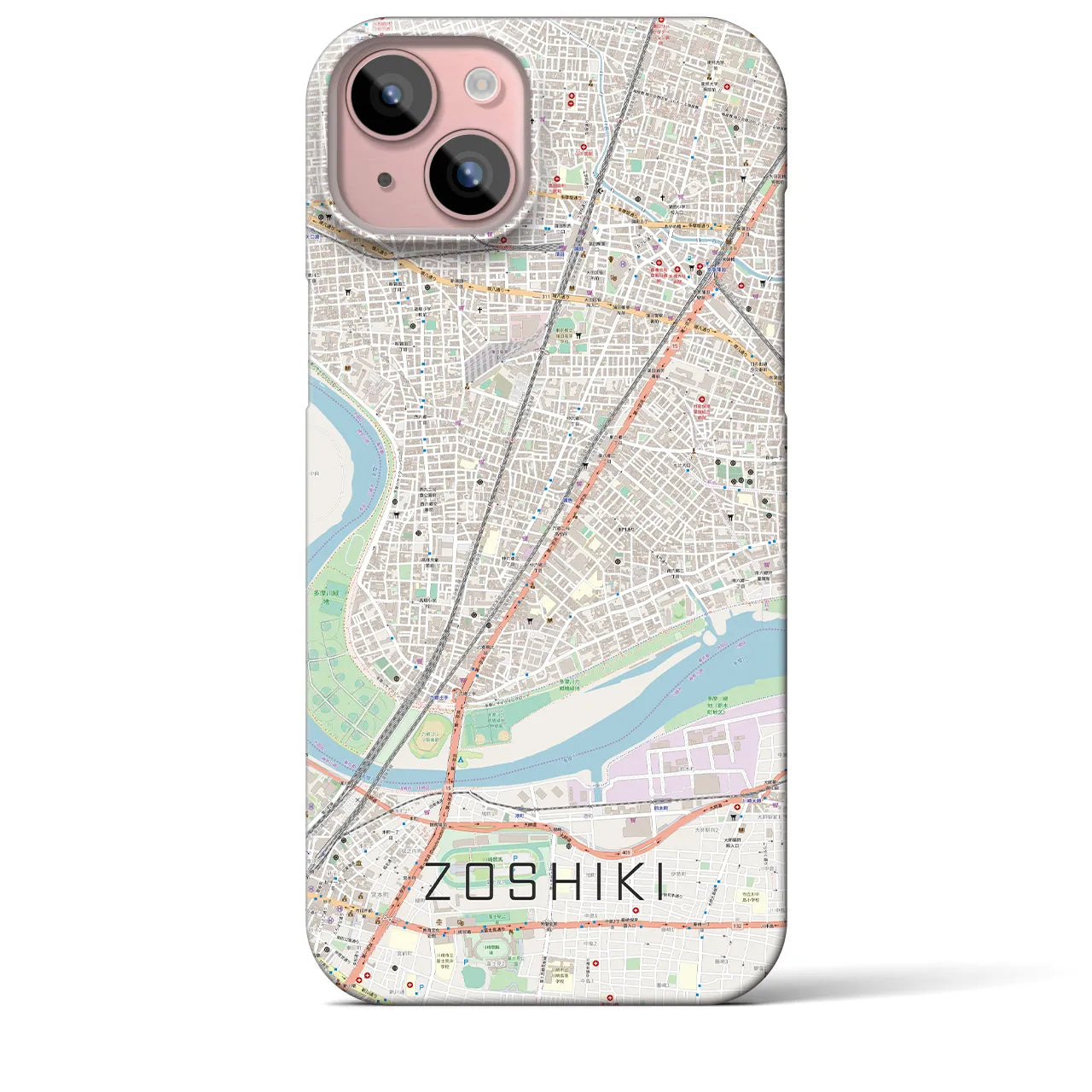 【雑色(東京都)】地図柄iPhoneケース(バックカバータイプ)