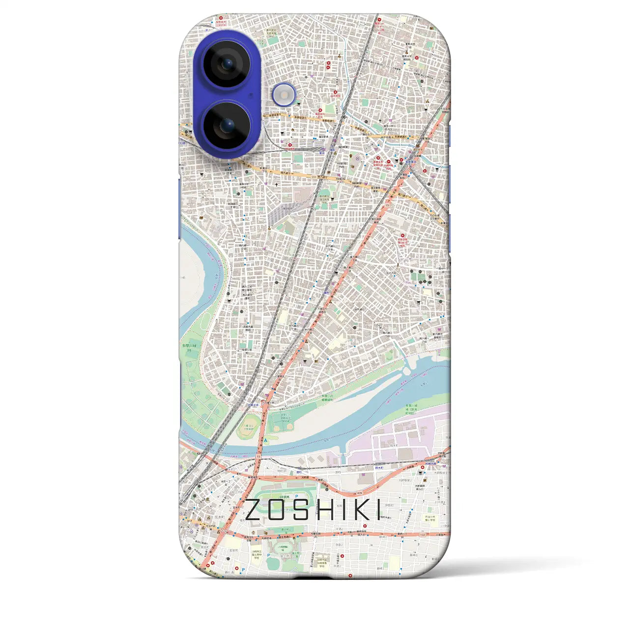 【雑色(東京都)】地図柄iPhoneケース(バックカバータイプ)