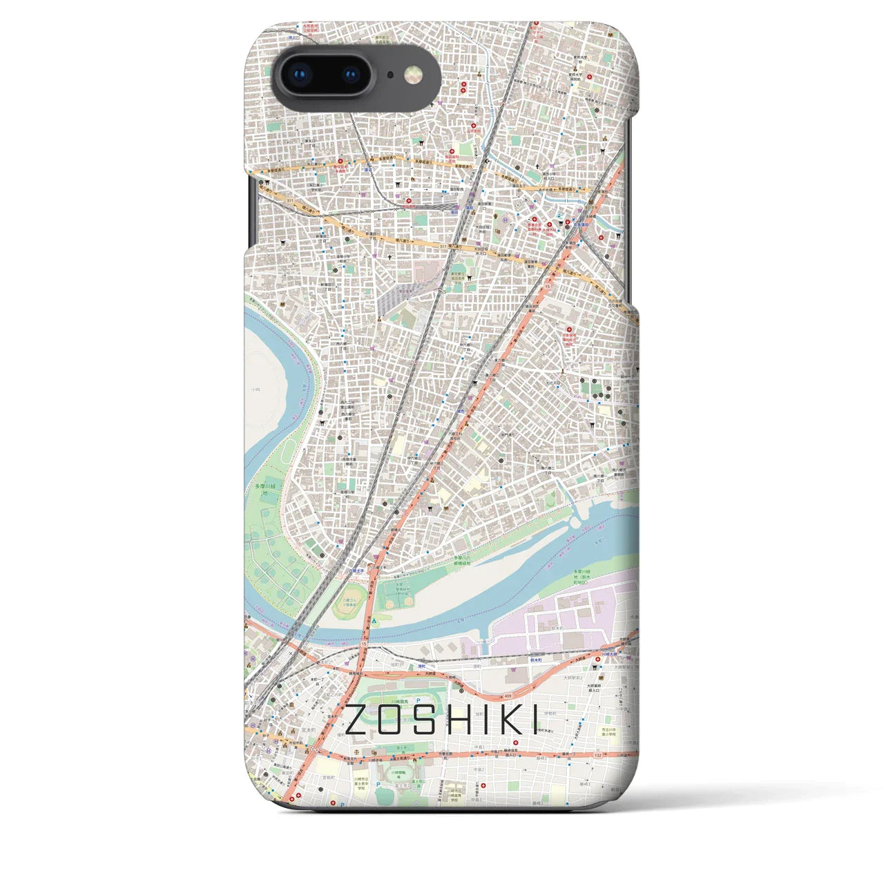 【雑色(東京都)】地図柄iPhoneケース(バックカバータイプ)