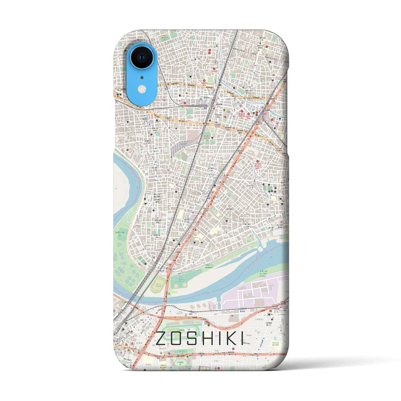 【雑色(東京都)】地図柄iPhoneケース(バックカバータイプ)
