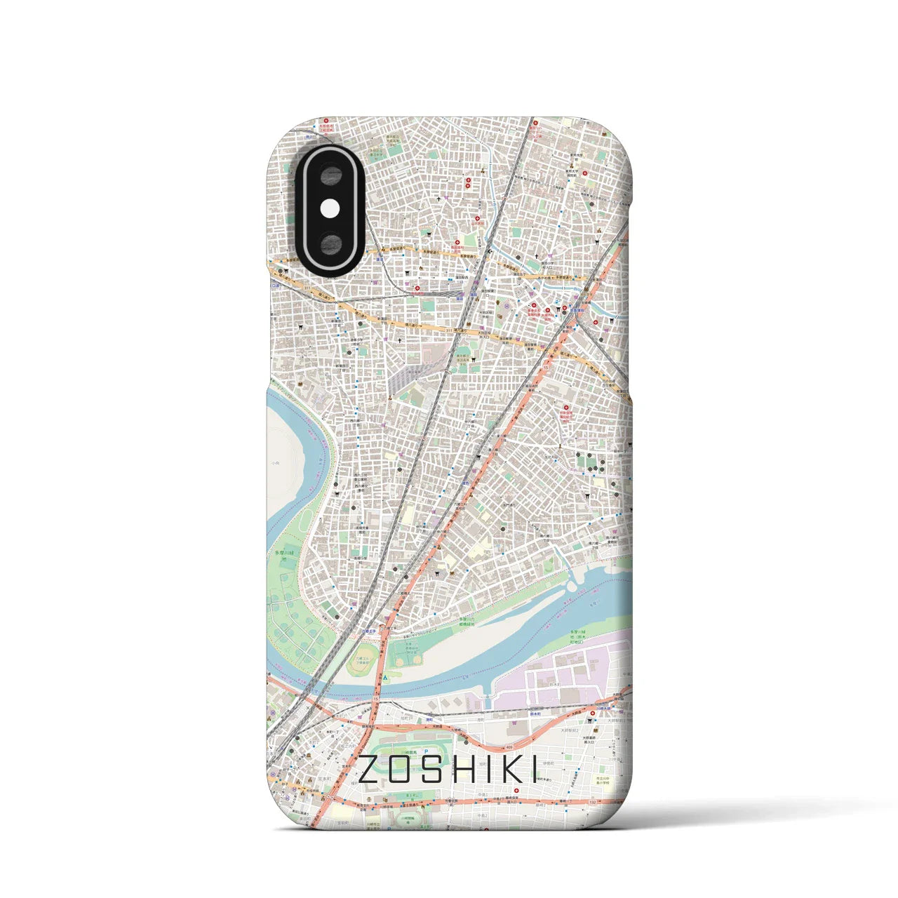 【雑色(東京都)】地図柄iPhoneケース(バックカバータイプ)