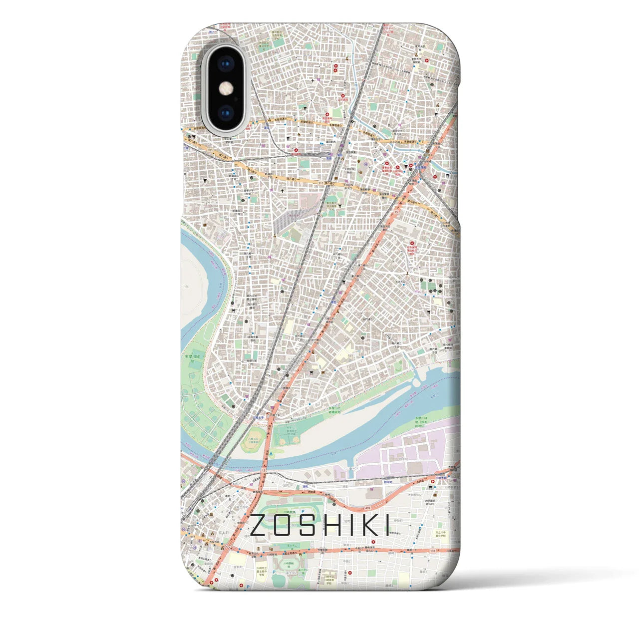 【雑色(東京都)】地図柄iPhoneケース(バックカバータイプ)