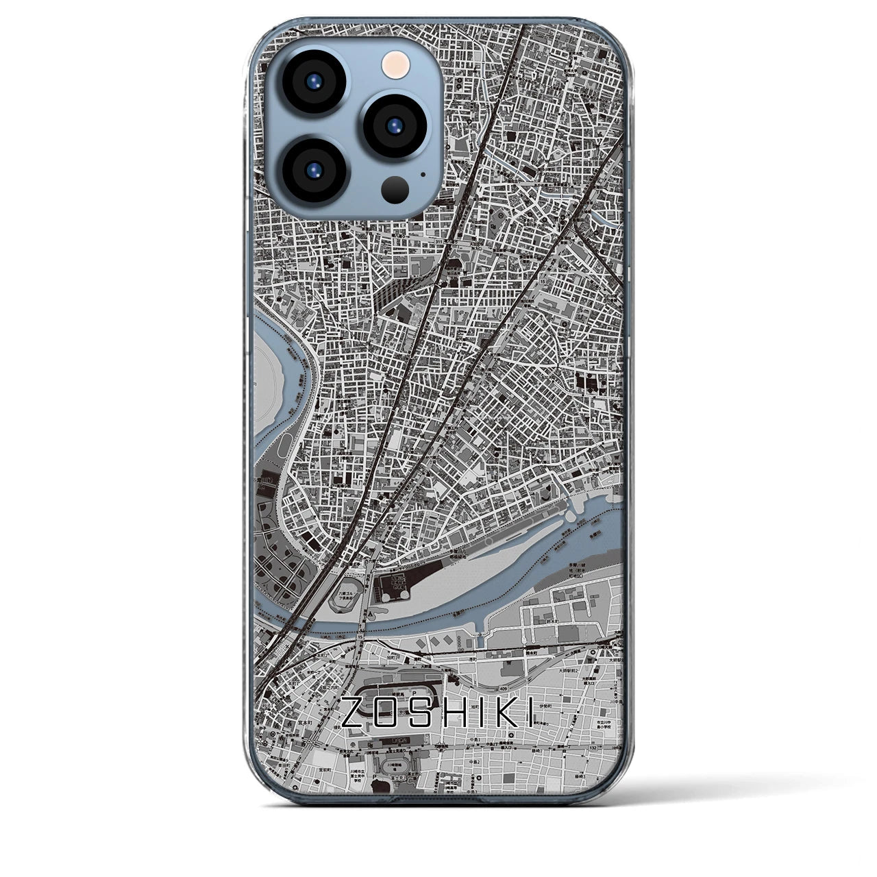 【雑色(東京都)】地図柄iPhoneケース(クリアタイプ)