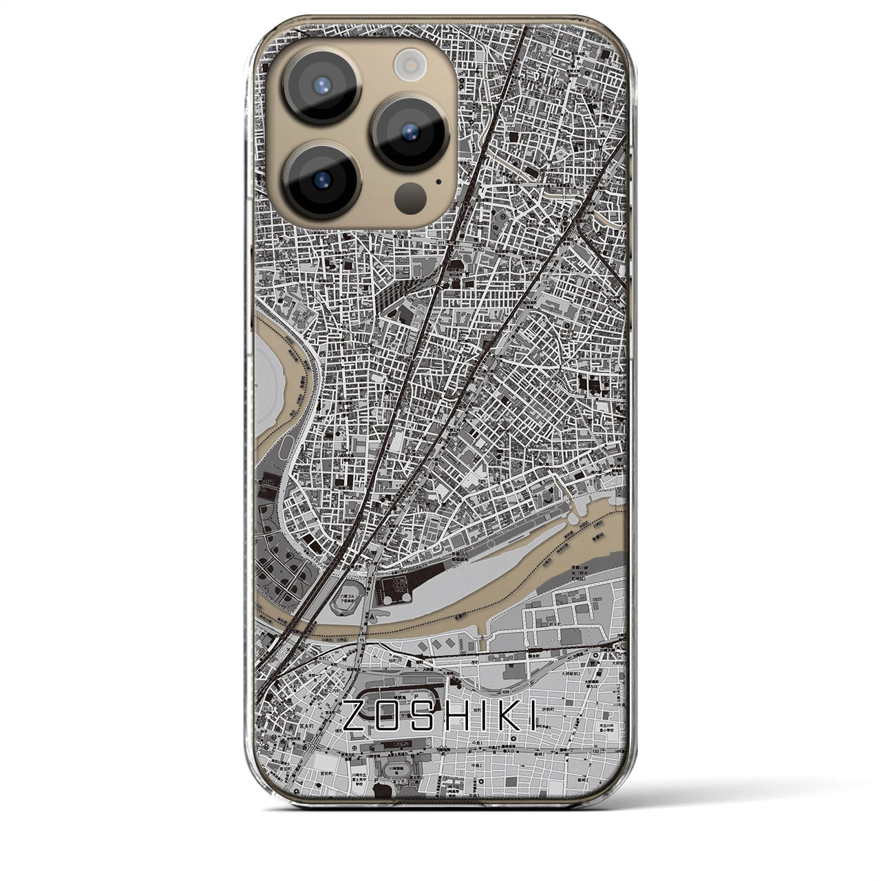 【雑色(東京都)】地図柄iPhoneケース(クリアタイプ)