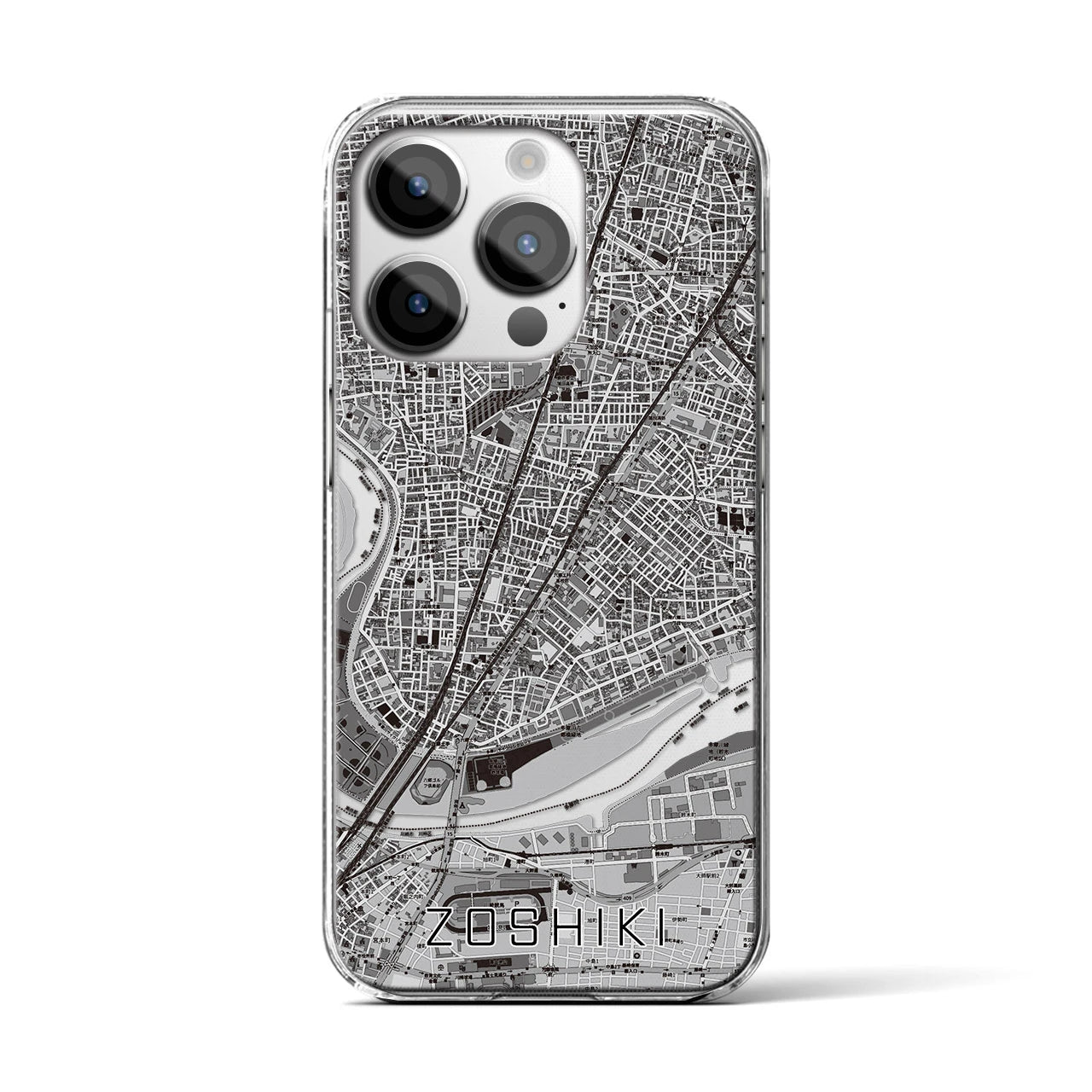 【雑色(東京都)】地図柄iPhoneケース(クリアタイプ)