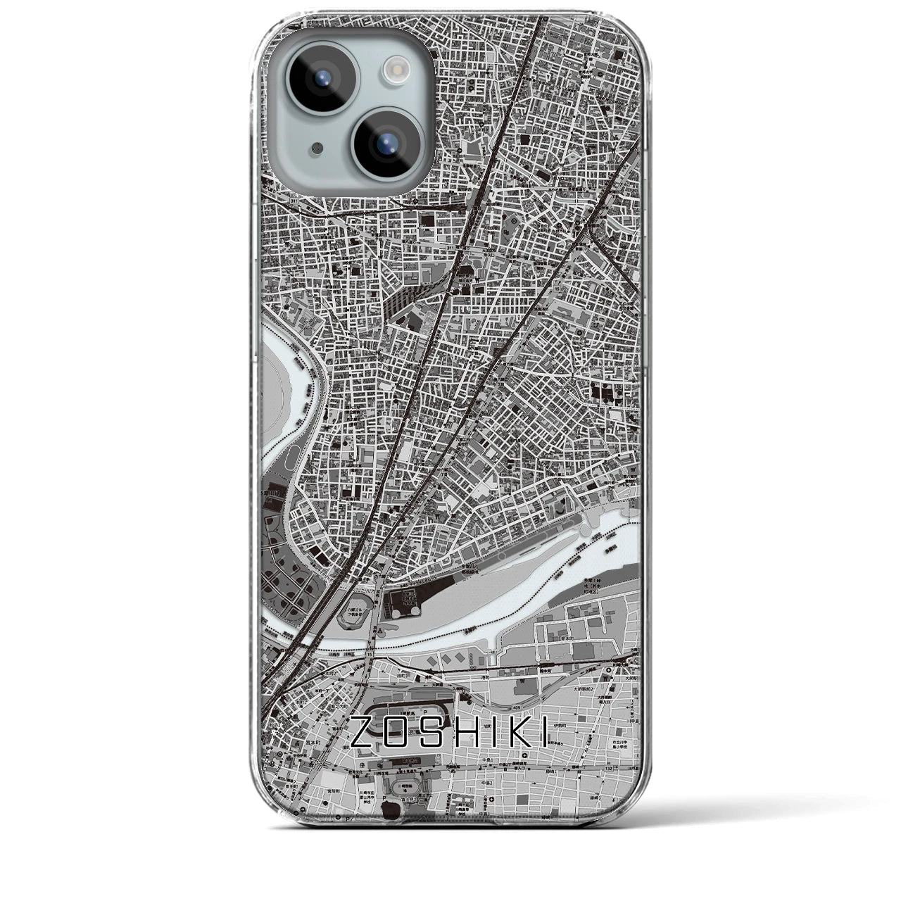 【雑色(東京都)】地図柄iPhoneケース(クリアタイプ)