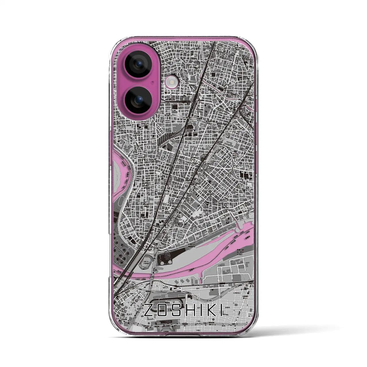 【雑色(東京都)】地図柄iPhoneケース(クリアタイプ)