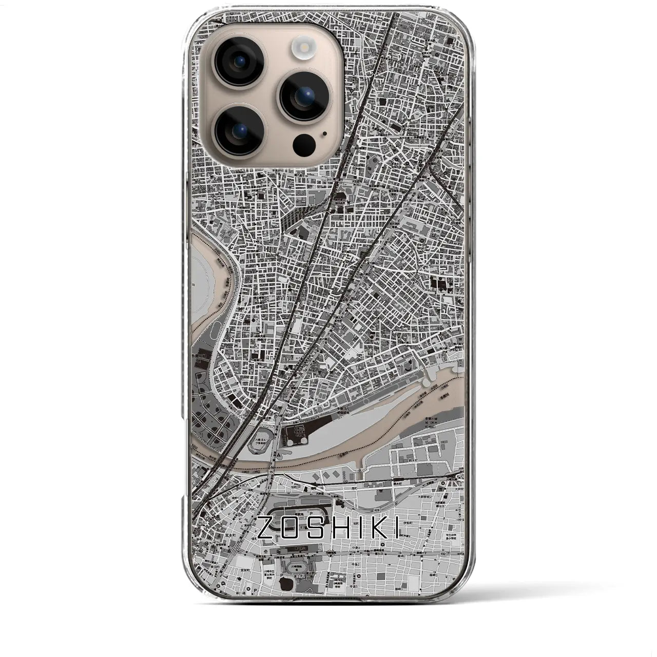 【雑色(東京都)】地図柄iPhoneケース(クリアタイプ)