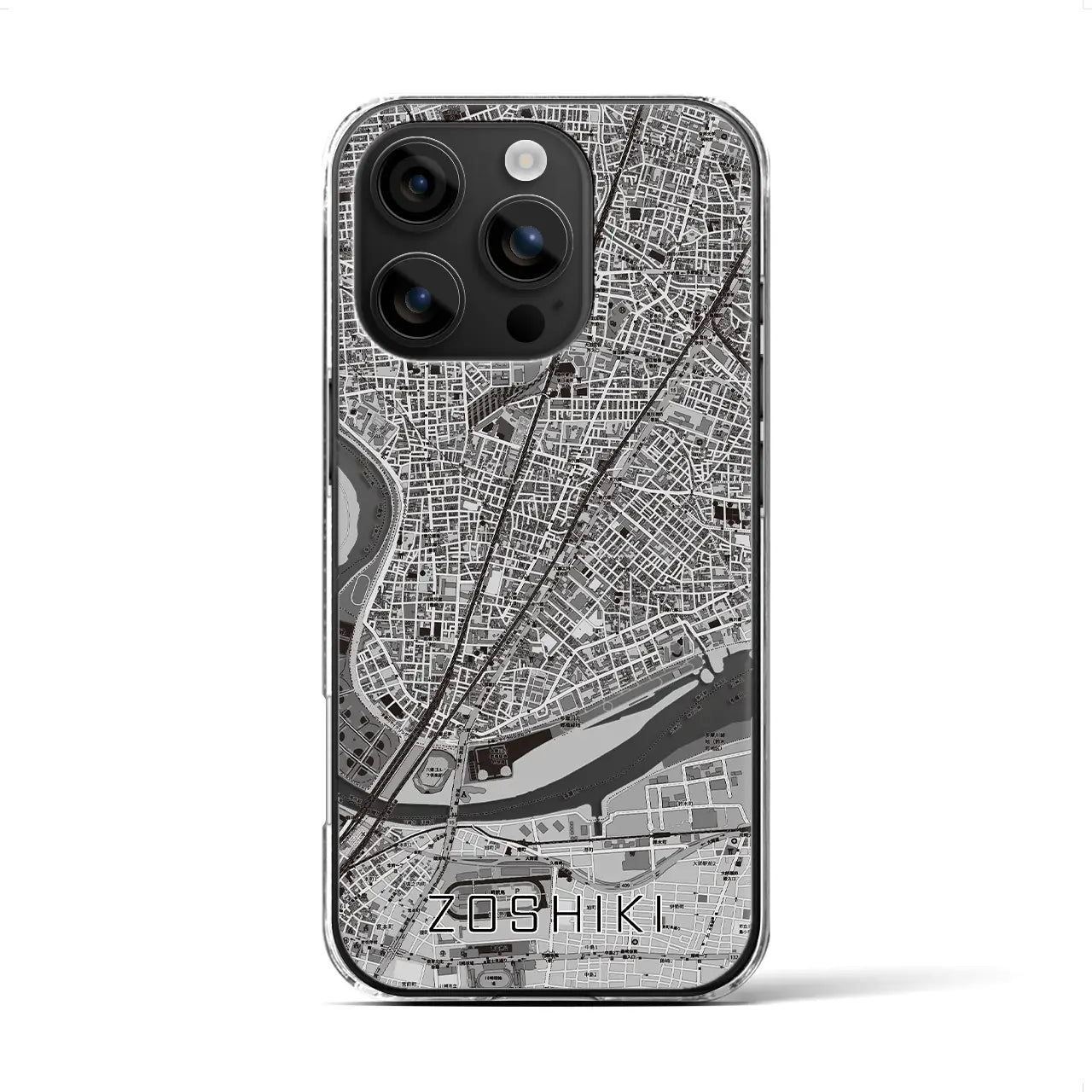 【雑色(東京都)】地図柄iPhoneケース(クリアタイプ)