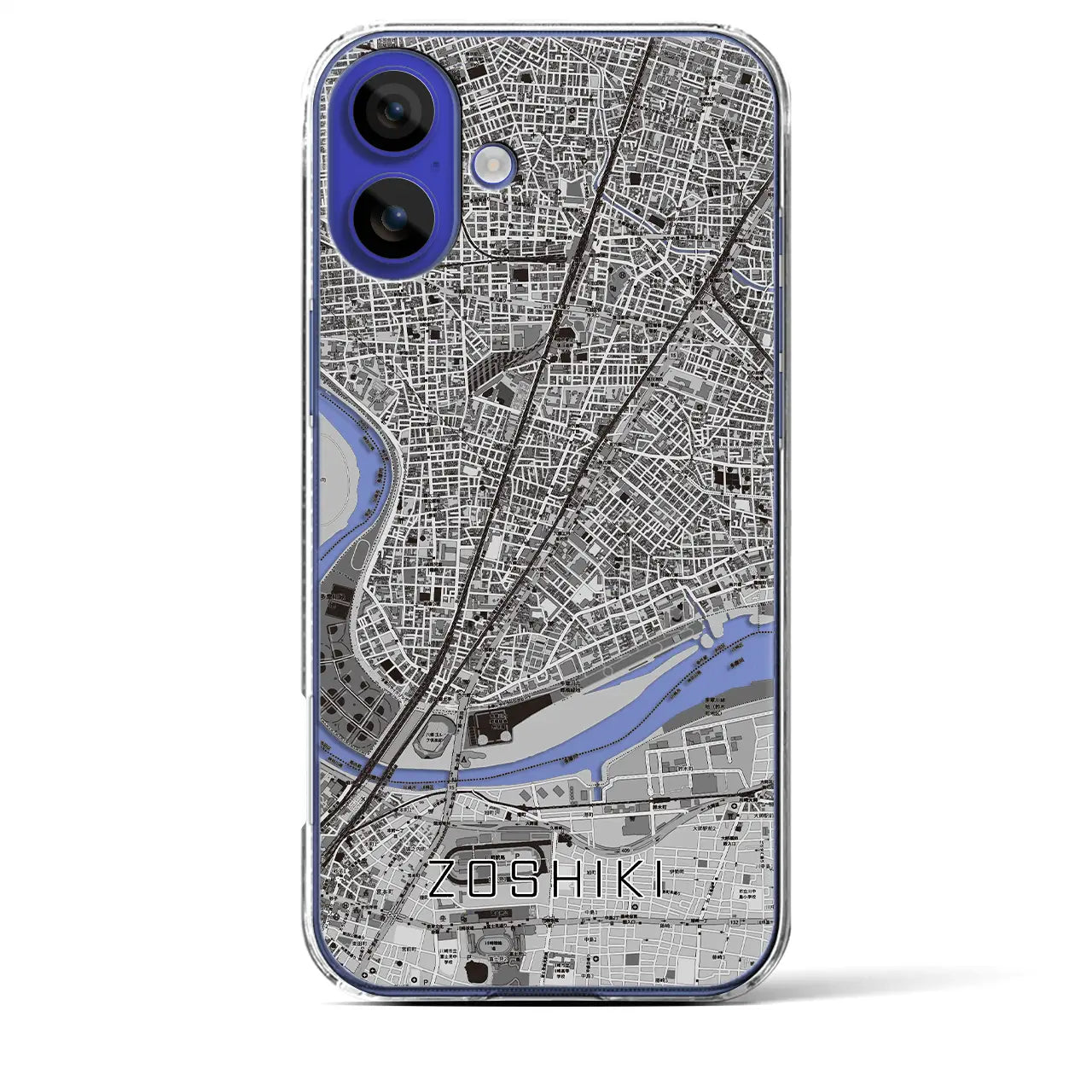 【雑色(東京都)】地図柄iPhoneケース(クリアタイプ)