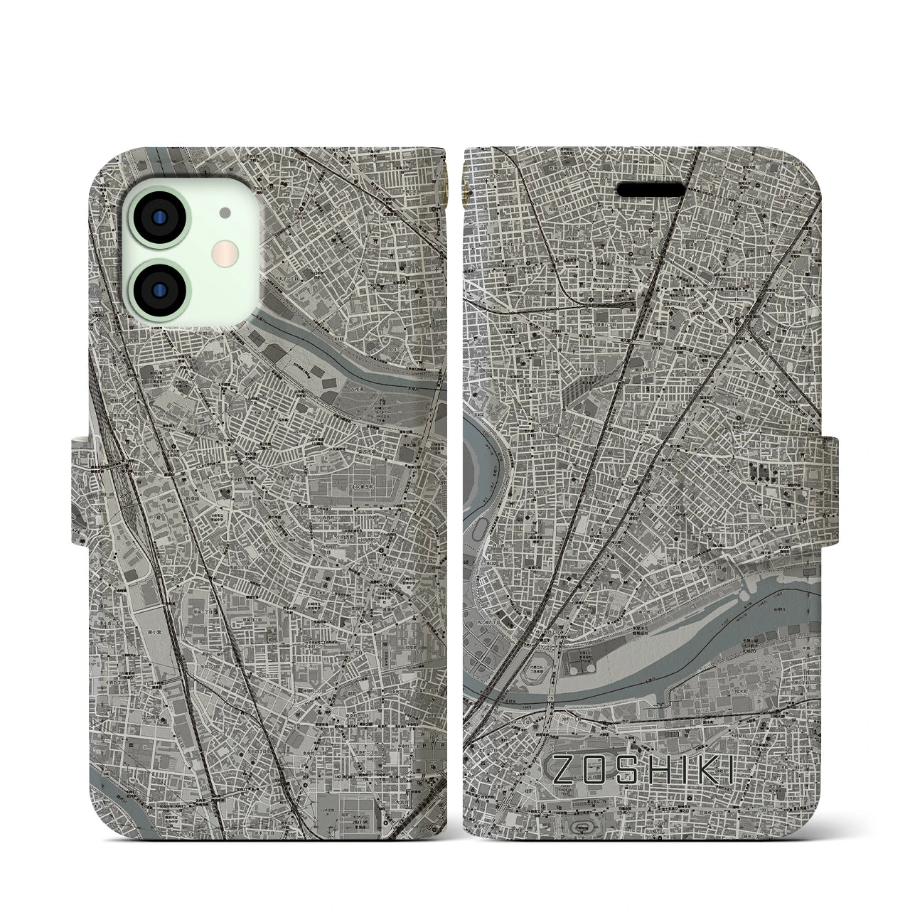【雑色(東京都)】地図柄iPhoneケース(手帳タイプ)