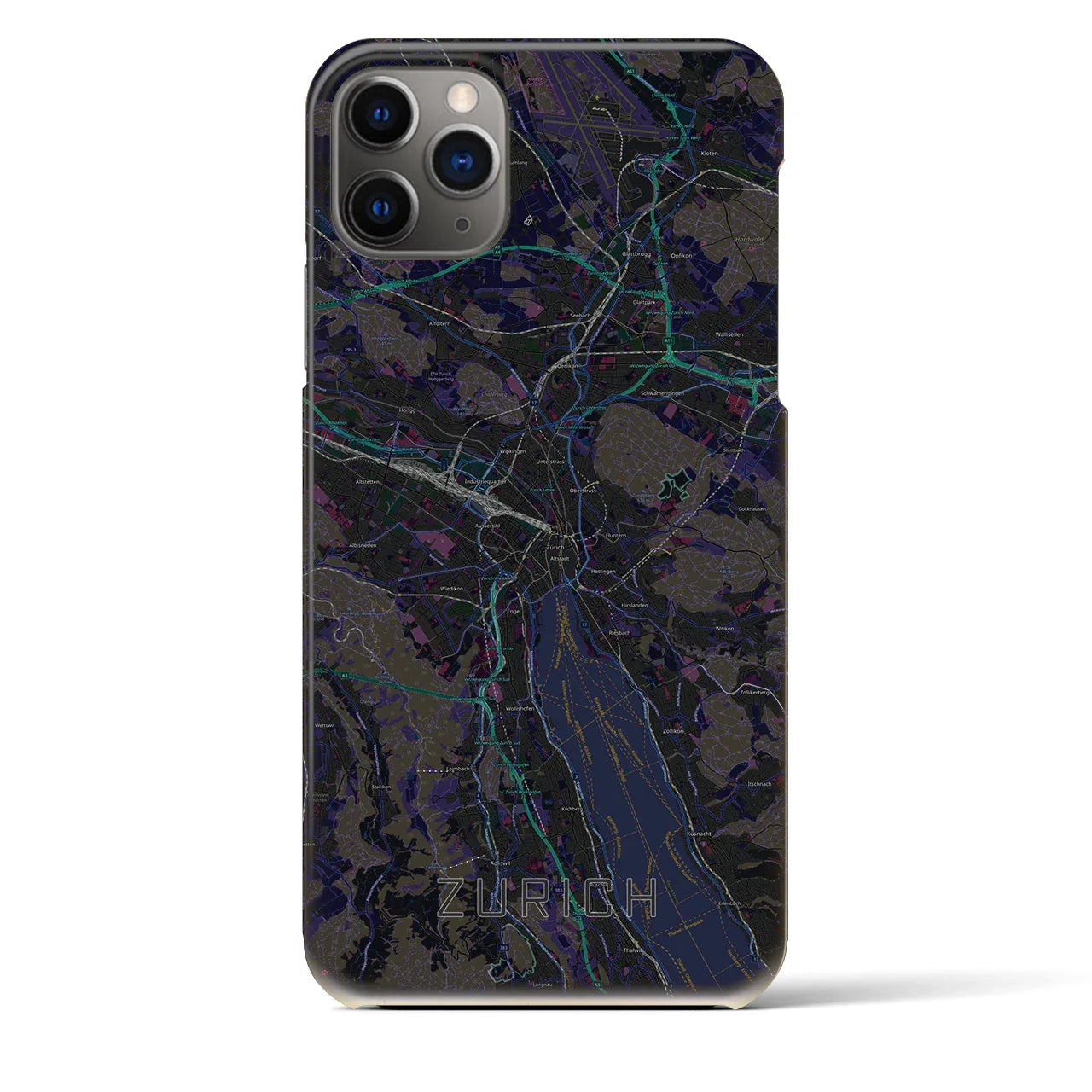 【チューリッヒ(スイス)】地図柄iPhoneケース(バックカバータイプ)