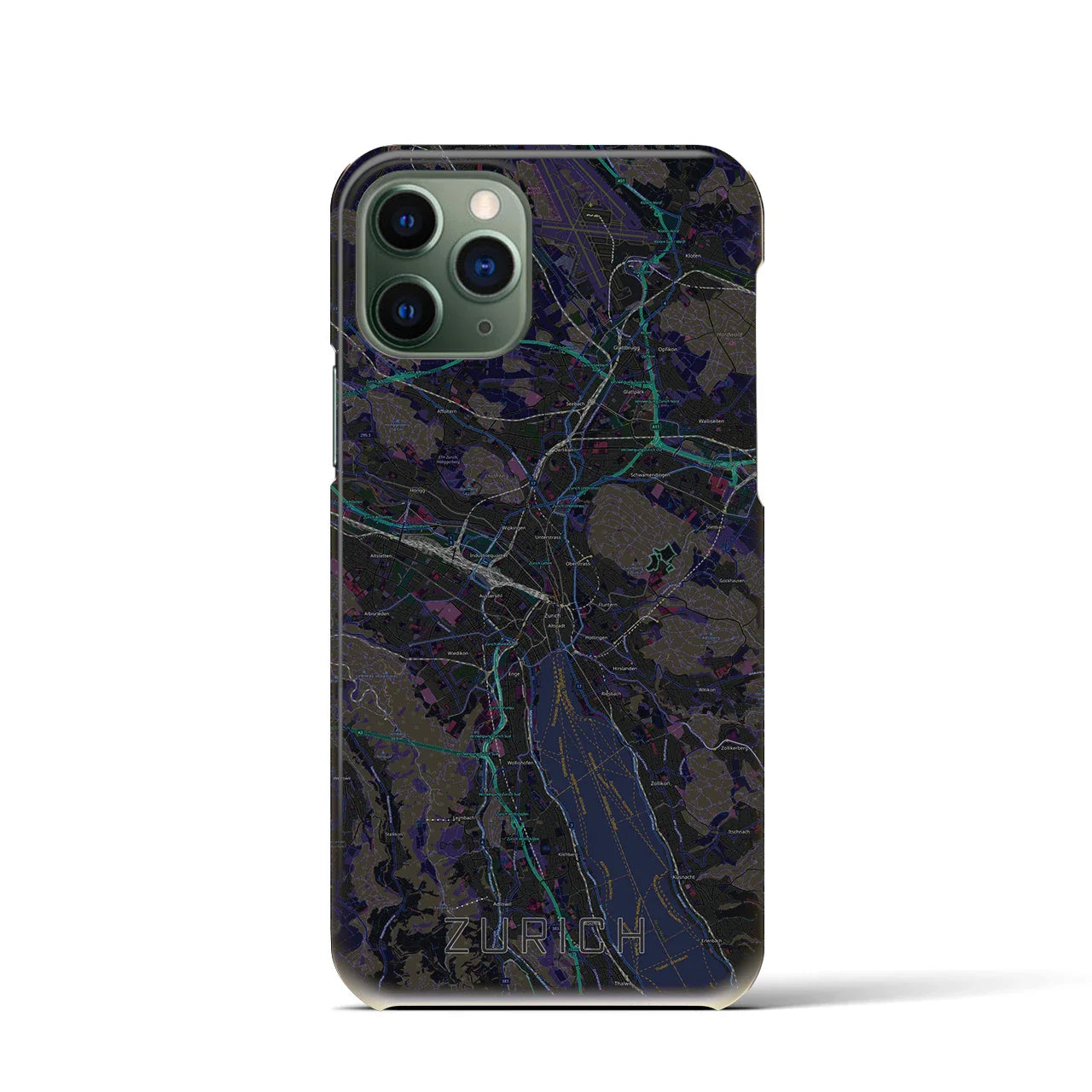 【チューリッヒ(スイス)】地図柄iPhoneケース(バックカバータイプ)